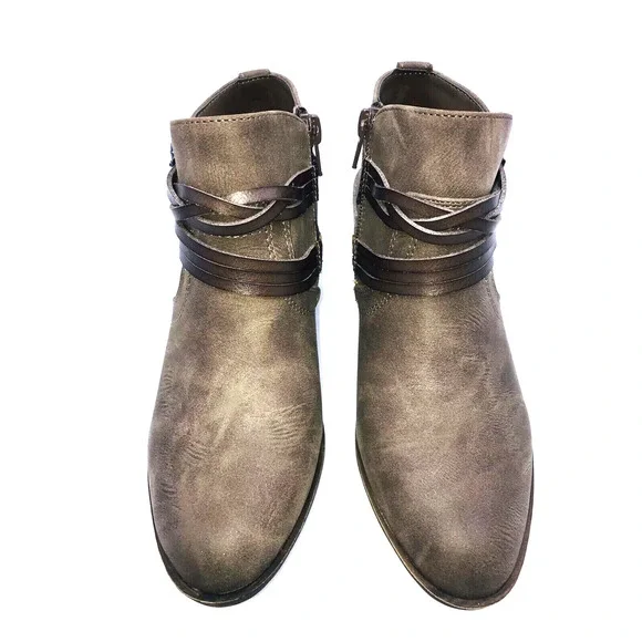 Madden Girl Barty Size Zipper Ankle Boots -Stone Pari, Size US 5M - Picture 3 of 10